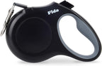 Fida retractable dog leash black front view