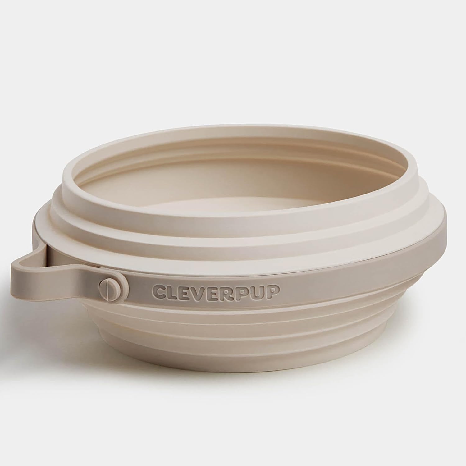 Cleverpup Nomad Large Collapsible Travel Dog Bowl - 4 Cup BPA-Free Silicone for Medium & Large Dogs, Portable, Food & Water, Dishwasher Safe - Grey Silicone - Image 10