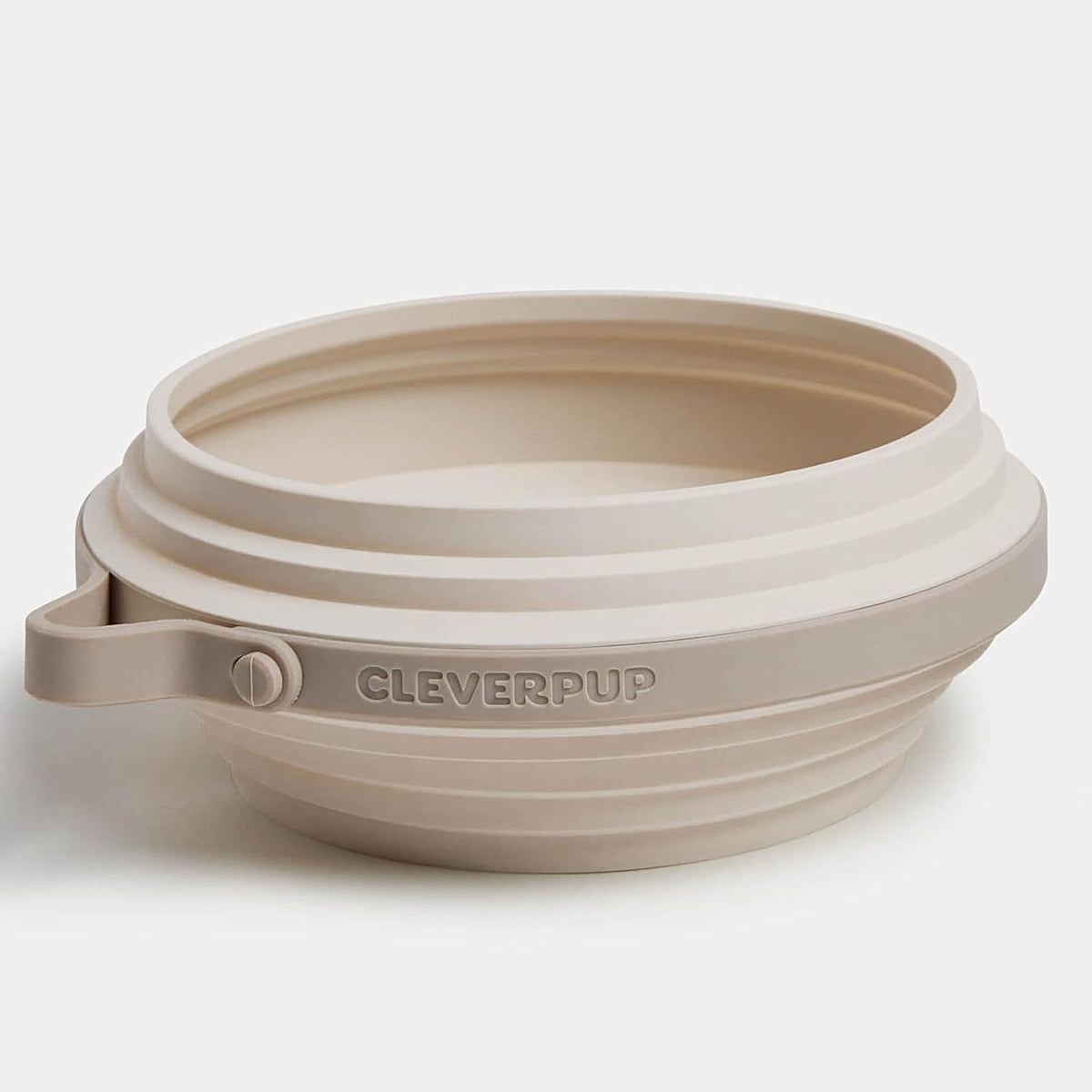 Cleverpup Nomad Large Collapsible Travel Dog Bowl - 4 Cup BPA-Free Silicone for Medium & Large Dogs, Portable, Food & Water, Dishwasher Safe - Grey Silicone - Image 10
