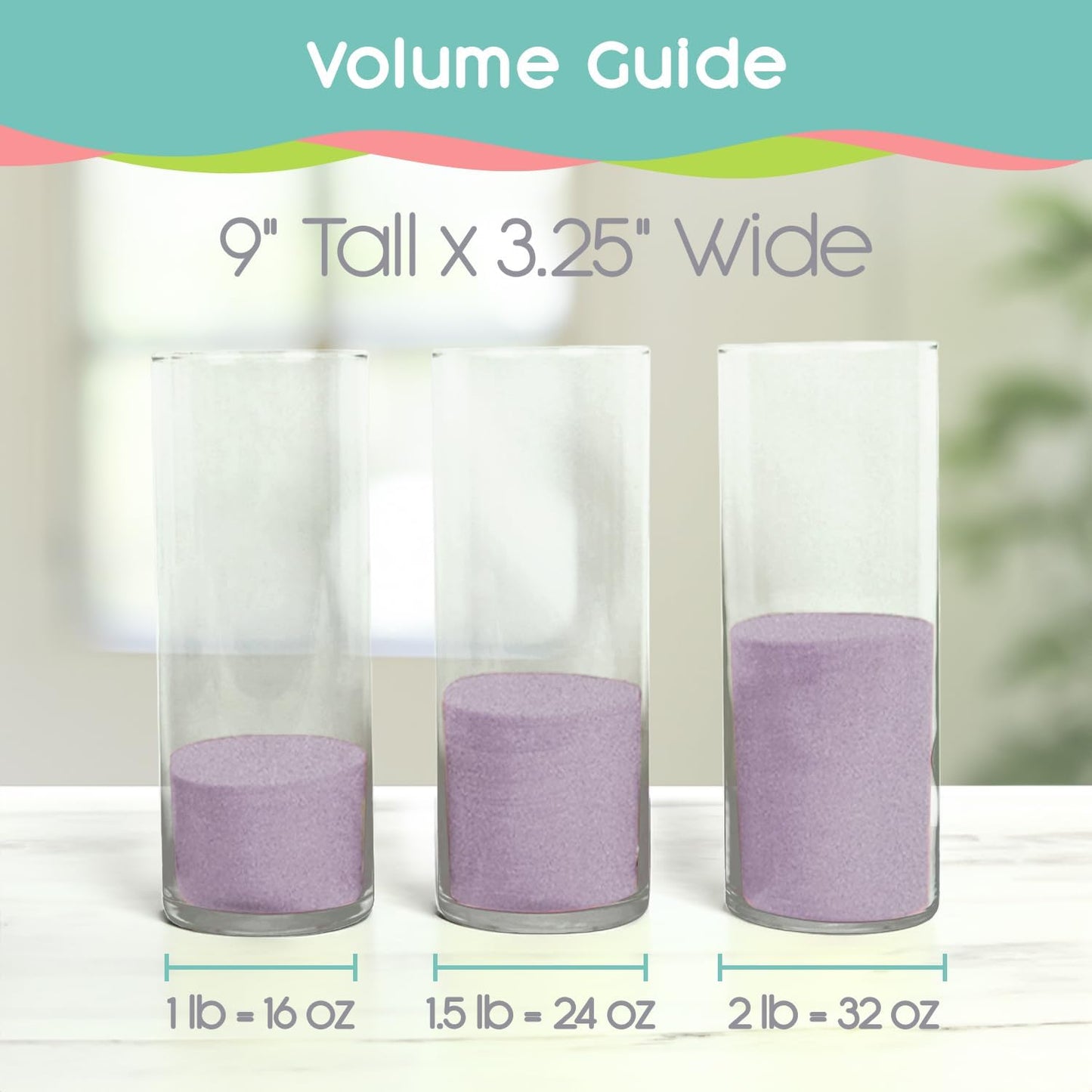 Sandsational Sparkle craft sand in glass vase