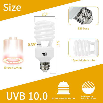 Lucky Herp 10.0 26 Watts compact fluorescent lamp for terrariums