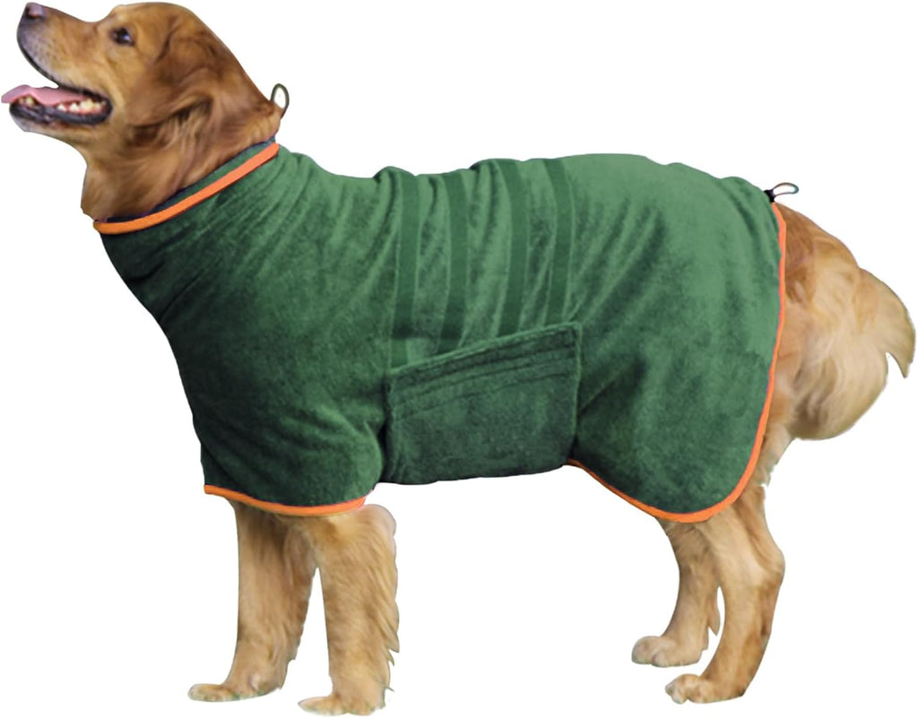 Dog Drying Coat, Microfiber Dog Drying Bag - Absorbent Pet Bathrobe for Dogs & Cats, Adjustable Collar & Belly Strap, Fast Drying Coat, Large, Grey - Image 10