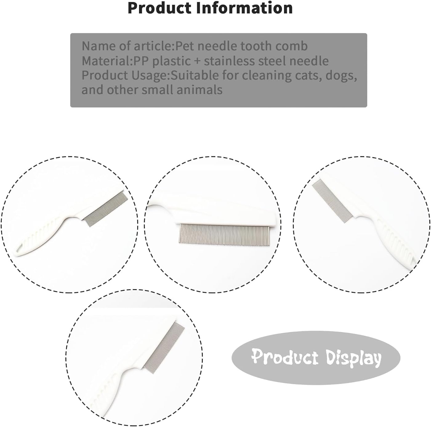 Alysisa fine tooth flea and tick comb for cats and kittens being used to clear loose undercoat fur.