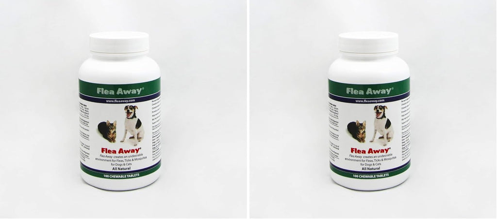 Imported Flea Away pet supplement bottle for chemical free pest control