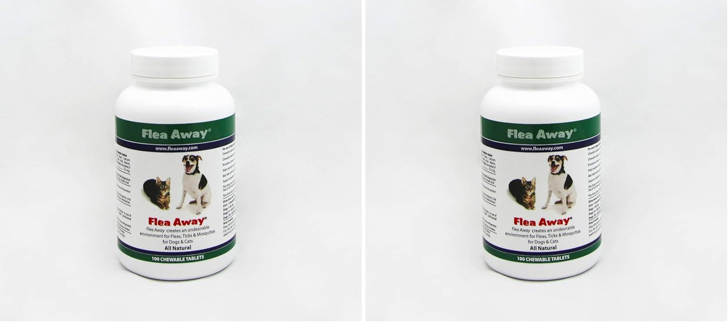 Imported Flea Away pet supplement bottle for chemical free pest control
