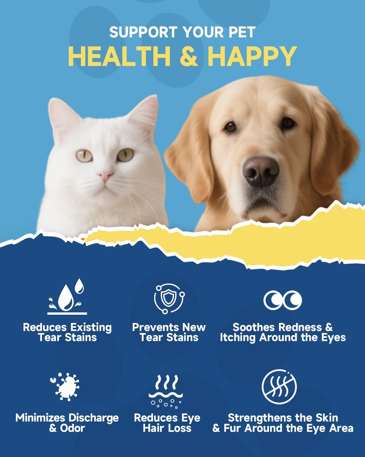 Nutritional facts panel of Eagou Diary eye health supplement containing lutein and zinc.