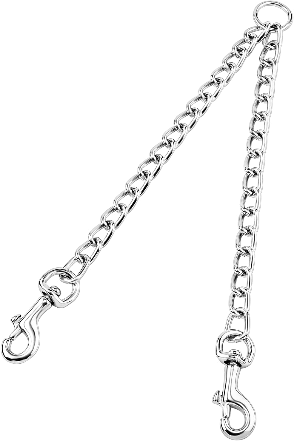Pettom heavy duty two way dog lead coupler front view for walking two dogs
