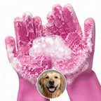 Cat and Dog Shampoo Gloves with 3000 Soft Bristles - 2-in-1 Dog Bath Gloves 11.6", Durable Silicone, Saves Shampoo | Massage, Grooming & Clean Wet or Dry - Made for Every Breed and Coat Style (Blue) - Image 10