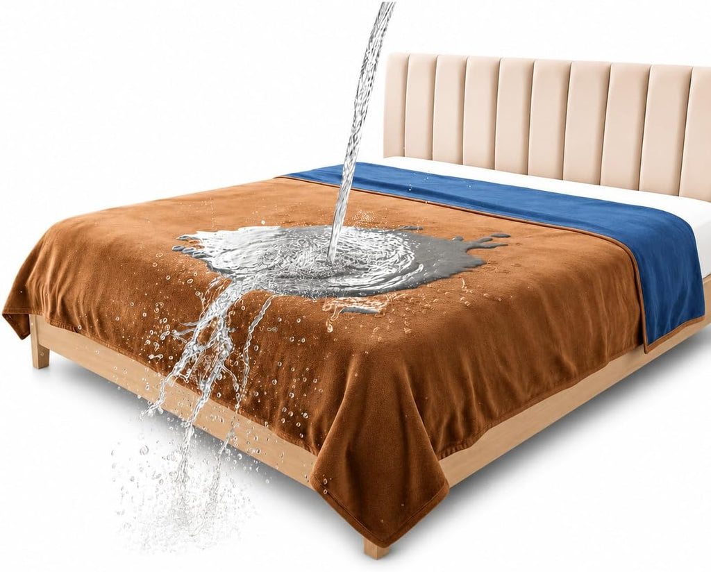 Waterproof Throw Blanket - Leakproof, Spill-Proof Flannel Blanket for Bed, Couch, Kids & Pets Protection, Reversible Water-Proof Design (Moon Grey & Starlit Grey, 40x60") - Image 10