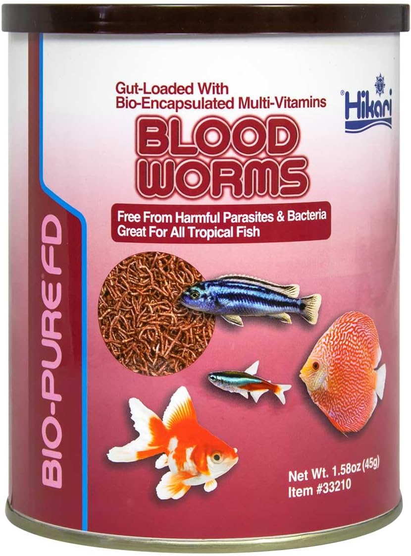 Educational feeding guide for Hikari blood worms