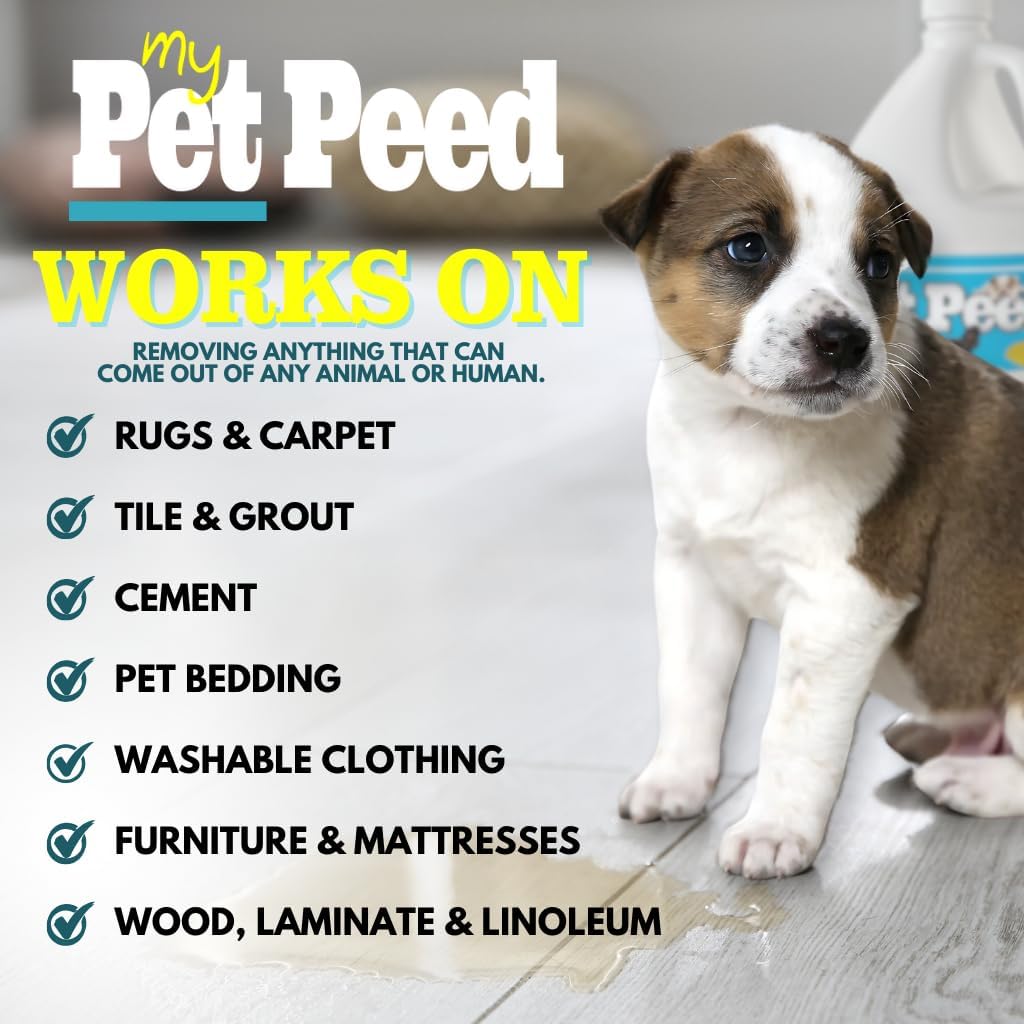 My Pet Peed unscented dog and cat stain remover twin pack bottles