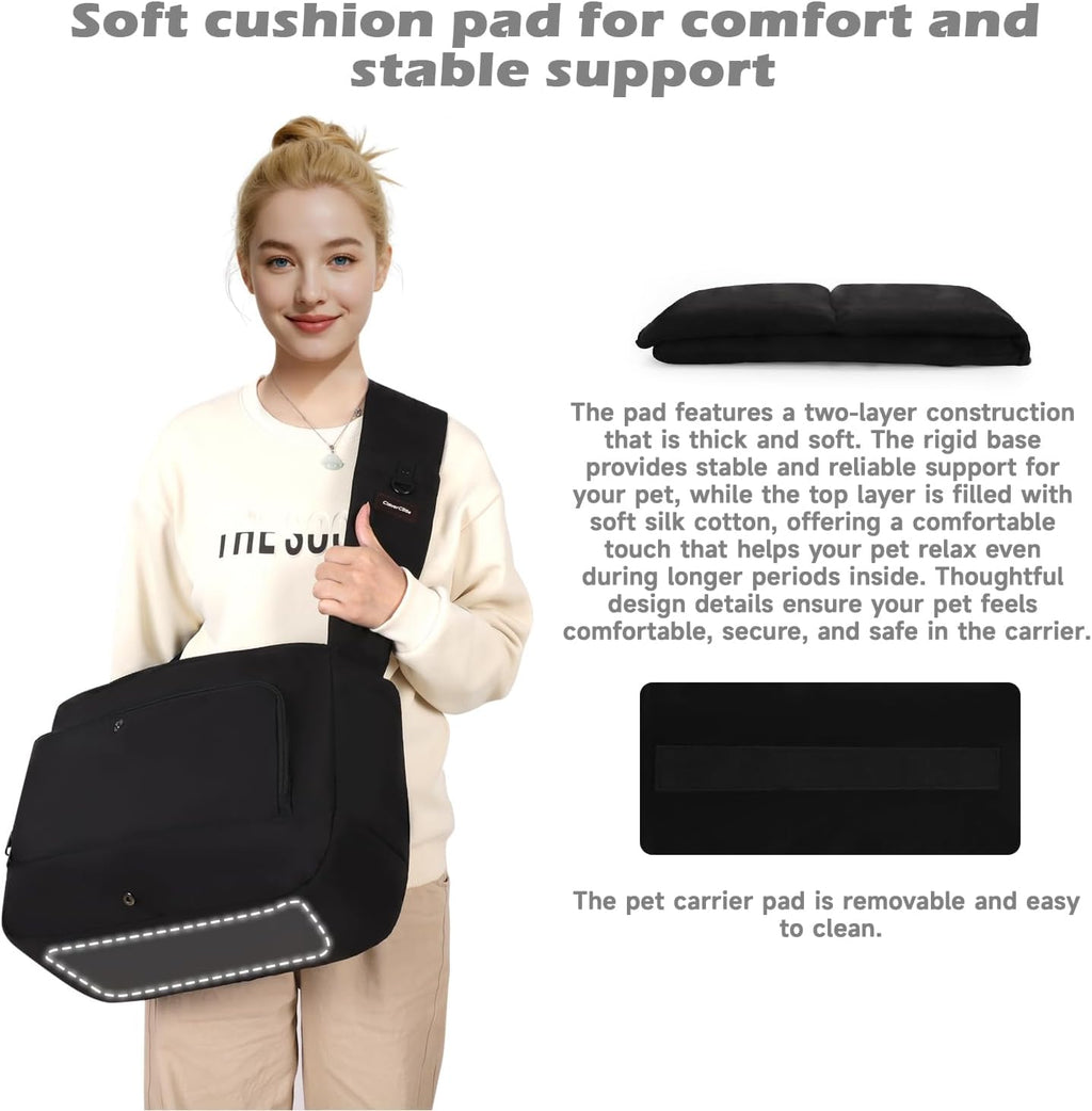 CleverCode pet carrier safety clip and interior detail