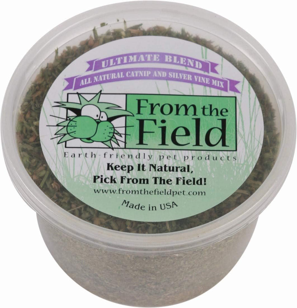 From The Field Ultimate Blend catnip and silver vine front view tub