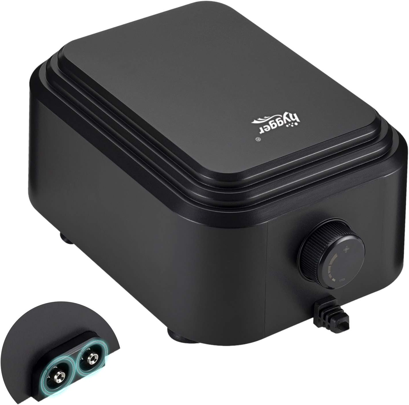hygger Quiet <30dB Aquarium Air Pump, Adjustable Low Decibel Oxygen Fish Tank Pump 2 Air Outlets Ultra Silent Powerful Aerator Pump with Accessories Max 80GPH/160GPH/255GPH(3.5W,Up to 120Gallon) - Image 9