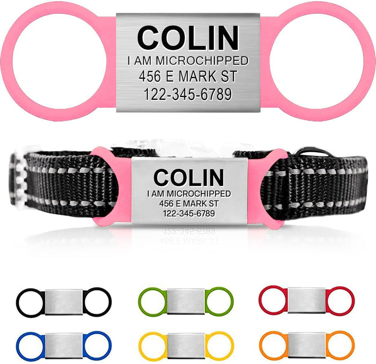Personalized Dog Tag for Pets - No Noise - Engraved Dog Name Tag - Slide On Cat ID Tags - Custom Collar Tags for Small, Medium, Large Dogs and Cats - Silent Customized Puppy Identification Tags - Image 12