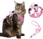 Cat Harness Leash Set with AirTag Holder, Upgraded Escape Proof Vest with Lead for Large Cat Small Dog Puppy Outdoor Walking, Soft Breathable Mesh Jacket with Reflective Strip (Black, L) - Image 9