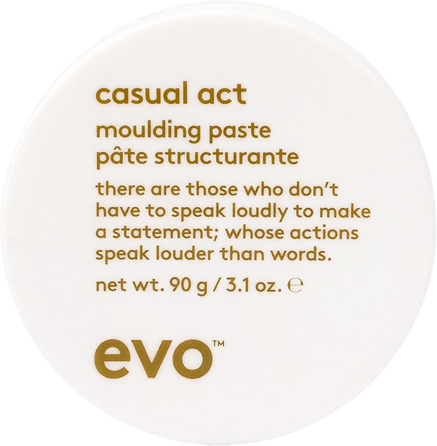 EVO Casual Act Moulding Whip 90g jar front view authentic premium matte finish hair paste