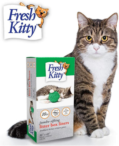 30 Count Fresh Kitty Litter Box Liners Super Thick, Durable, Easy Clean Up Jumbo Scented, Bags with Ties for Pet Cats - Image 11