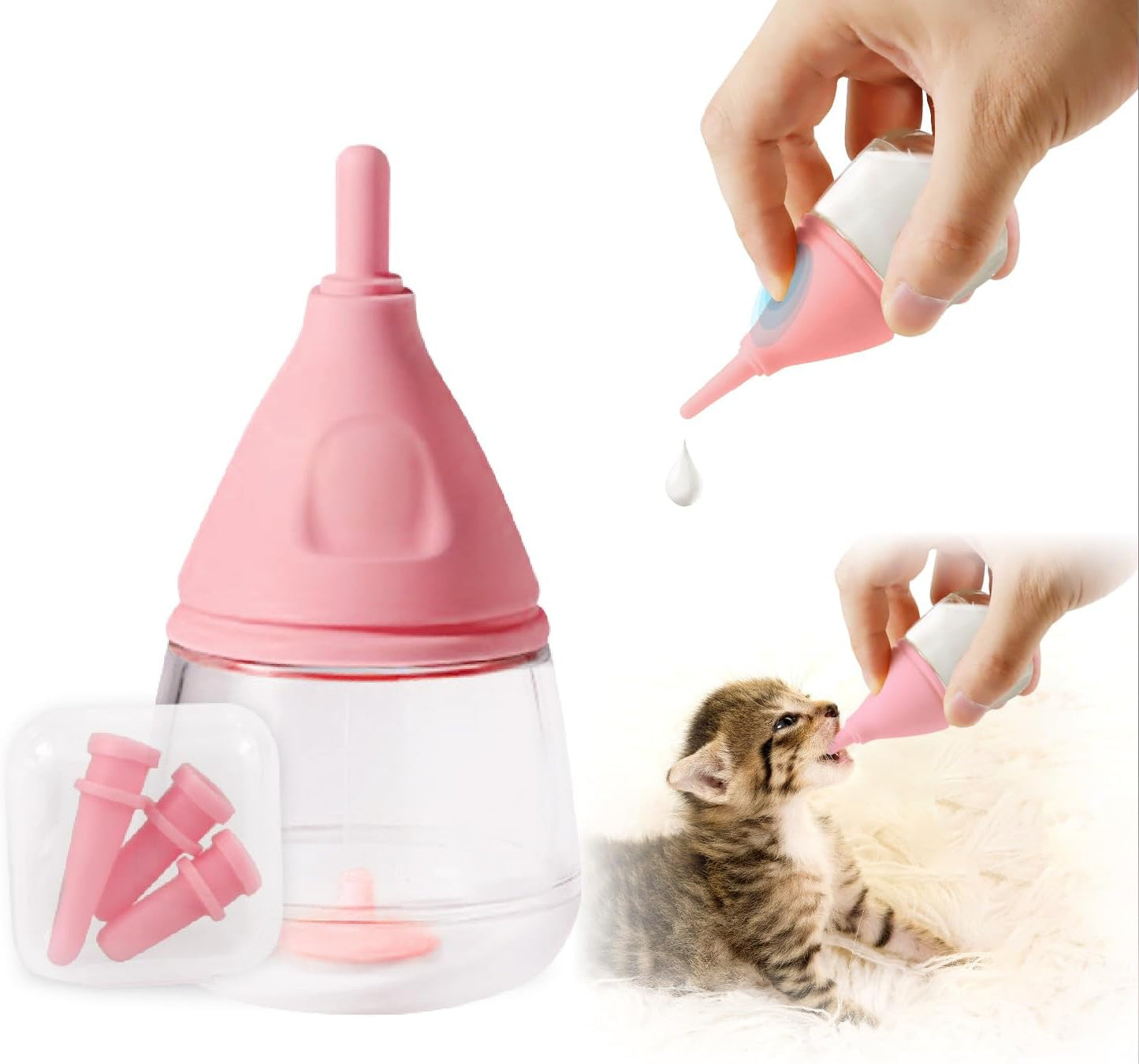 Packaging view of the imported Elevonix RockTech small animal nursing bottle set.