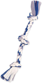 Dog playing tug of war with the cotton and polyester blend dental chew toy