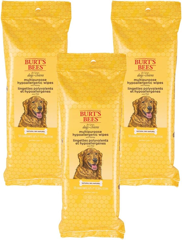 Burt's Bees for Pets Honey Multipurpose Dog Grooming Wipes, Gentle Hypoallergenic Spot Cleaning Sheets, pH Balanced Natural Origin Formula for Paws, Face and Butt, 50 Count - Image 10