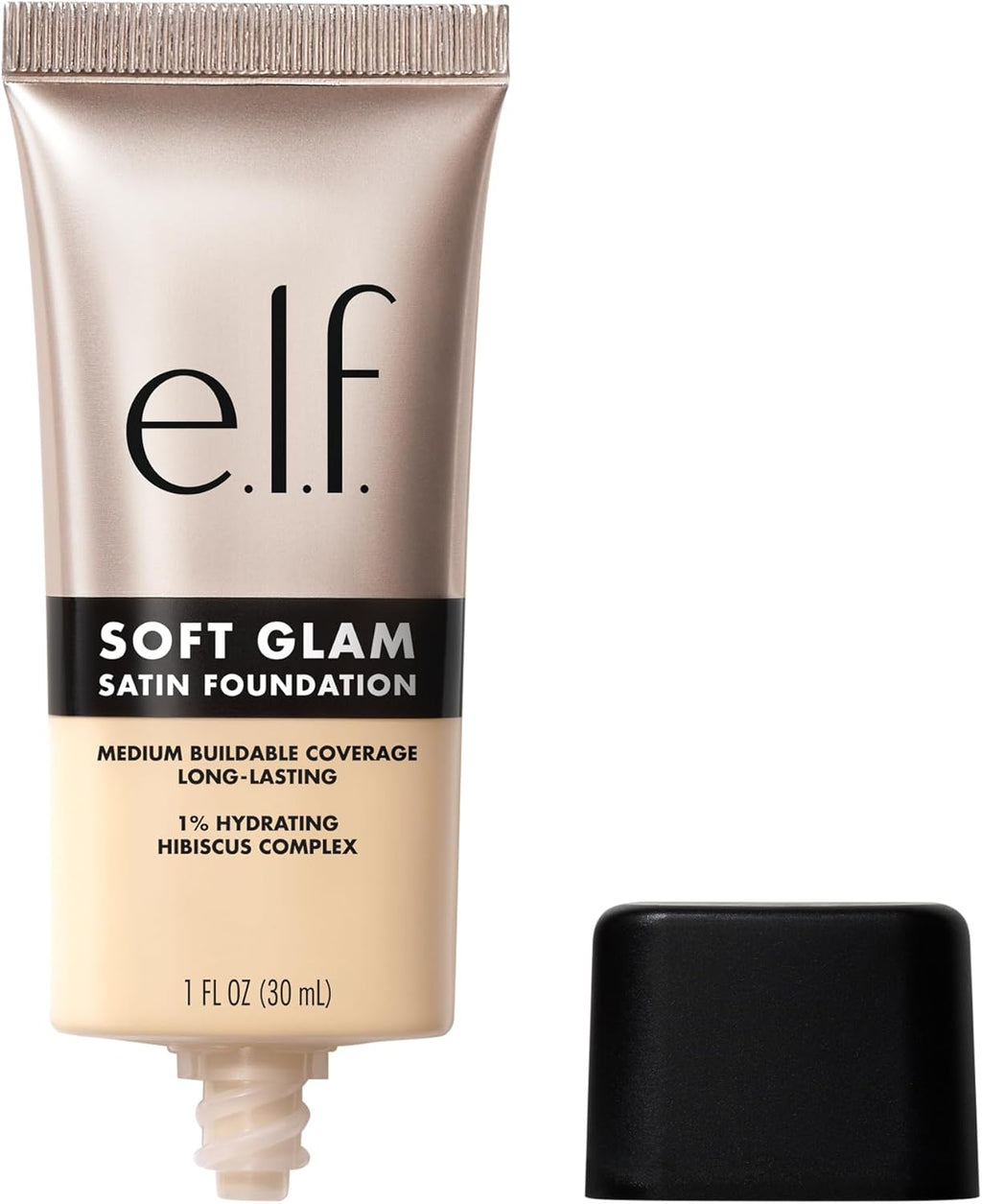 E.l.f. Soft Glam 10 Fair Cool foundation formula on glass surface.
