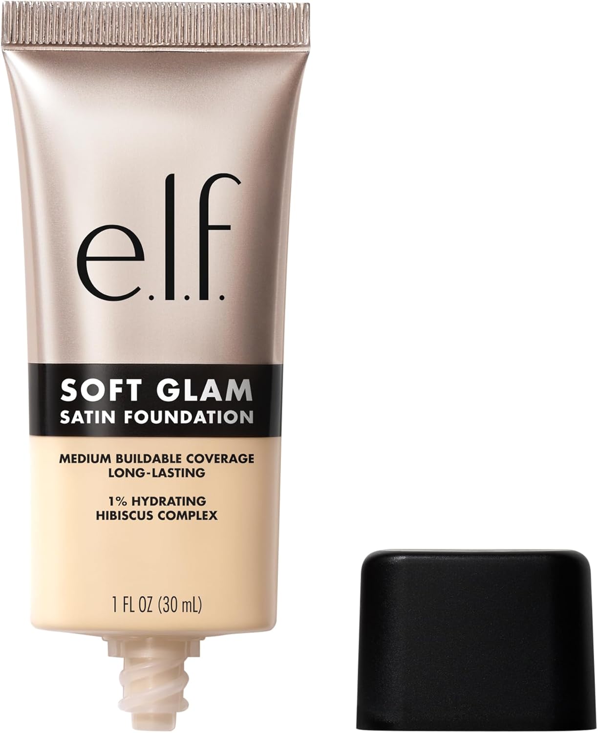 E.l.f. Soft Glam 10 Fair Cool foundation formula on glass surface.