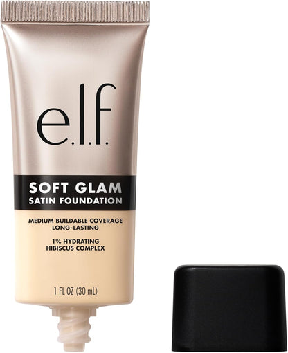 E.l.f. Soft Glam 10 Fair Cool foundation formula on glass surface.