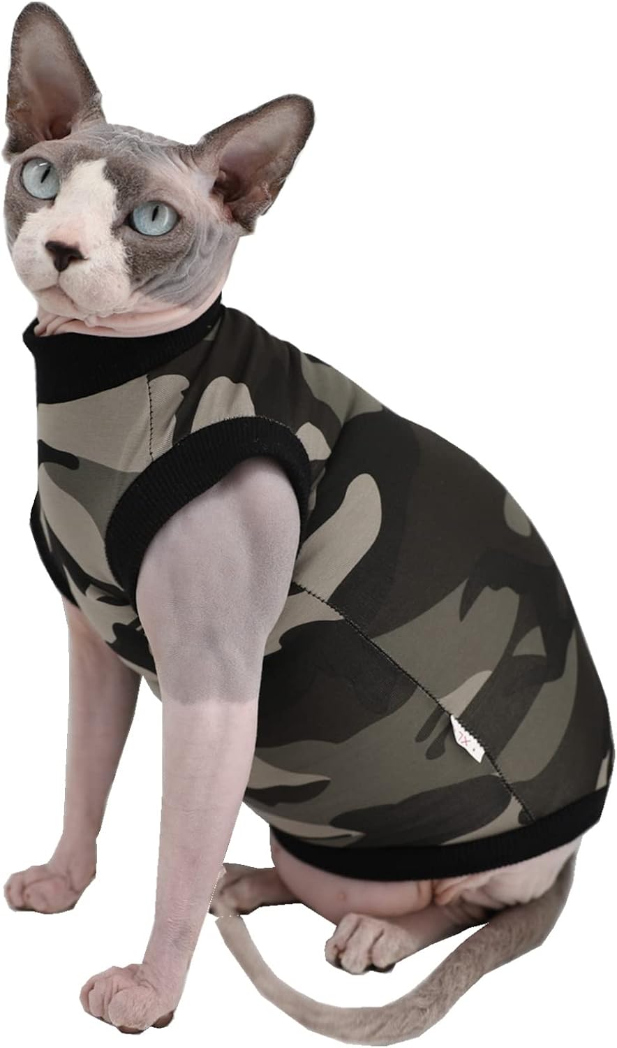 Sphynx Hairless Cat Summer Cotton T-Shirts Cat Vest Pet Clothes,Round Collar Vest Kitten Shirts Sleeveless, Cats & Small Dogs Apparel (Medium, Yellow Ducks) - Image 8