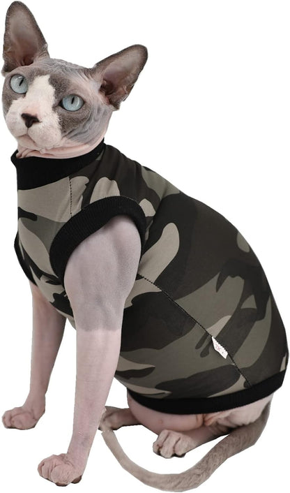 Sphynx Hairless Cat Summer Cotton T-Shirts Cat Vest Pet Clothes,Round Collar Vest Kitten Shirts Sleeveless, Cats & Small Dogs Apparel (Medium, Yellow Ducks) - Image 8