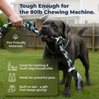 Pacific Pups Products heavy duty tug rope toy alongside the included custom roll of poop bags