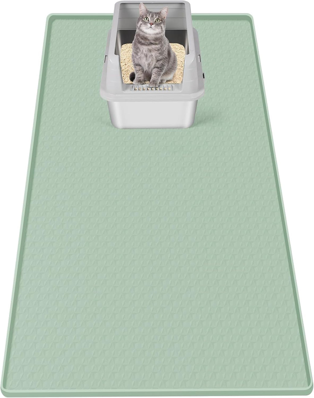 Cat Litter Mat, Extra Large 51" x 25.6" Silicone Mat Litter Trapping Mat for Scatter Control, Soft on Kitty Paws, Easy to Clean (Dark Grey) - Image 11