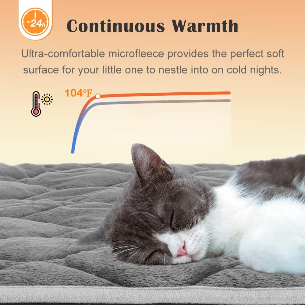 ULIGOTA thermal pet bed mat inside a standard pet crate showing precise fit.