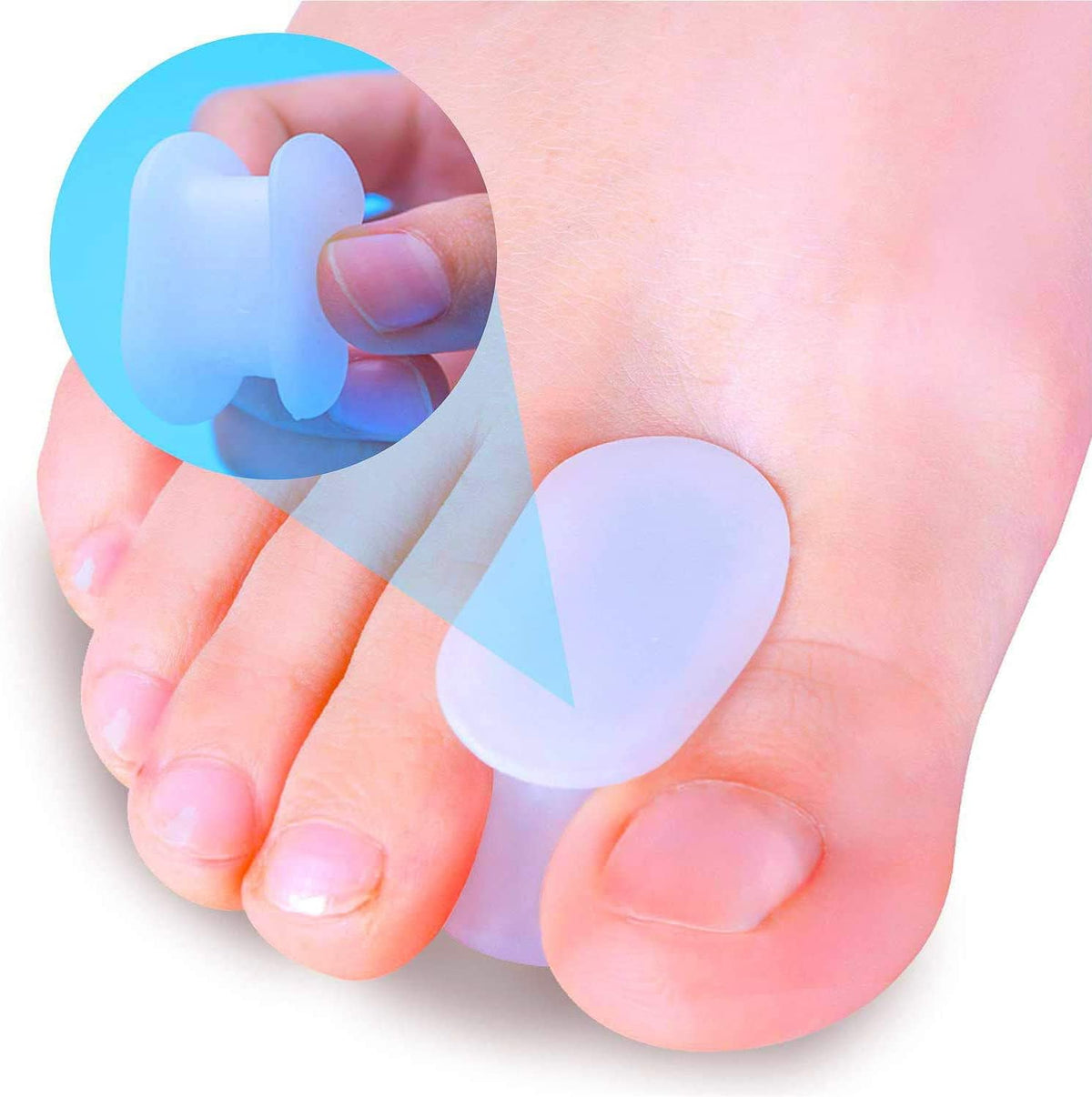 Povihome Bunion Corrector Toe Spacers front view silicone gel separators