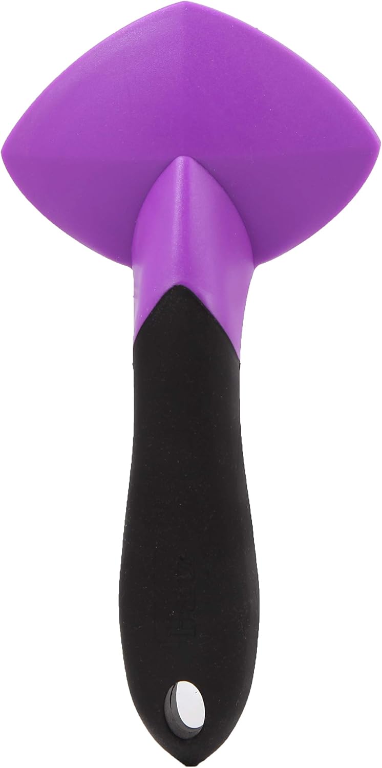 Hartz small cat slicker brush black and violet ergonomic handle design