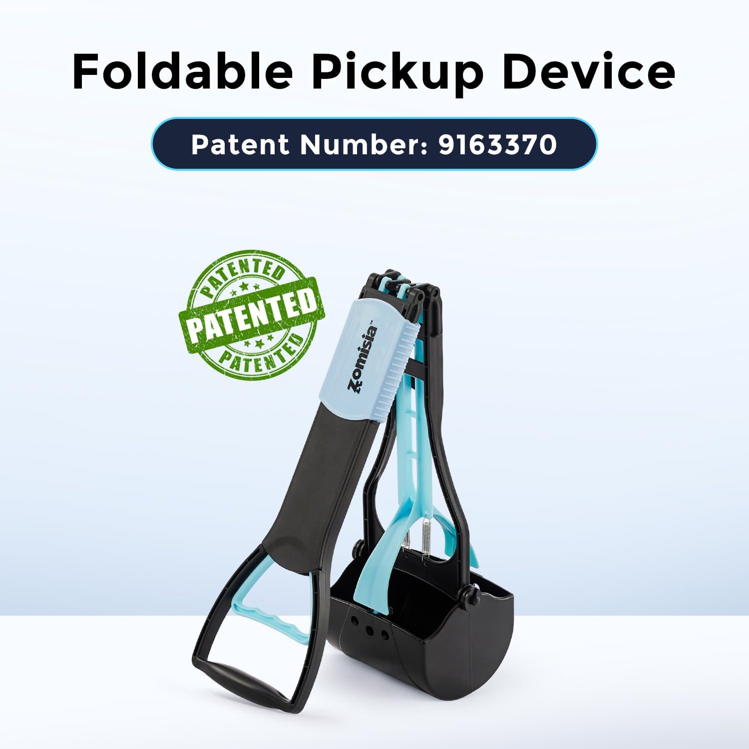 ZOMISIA dog poop scoop foldable long handle mechanism demonstration