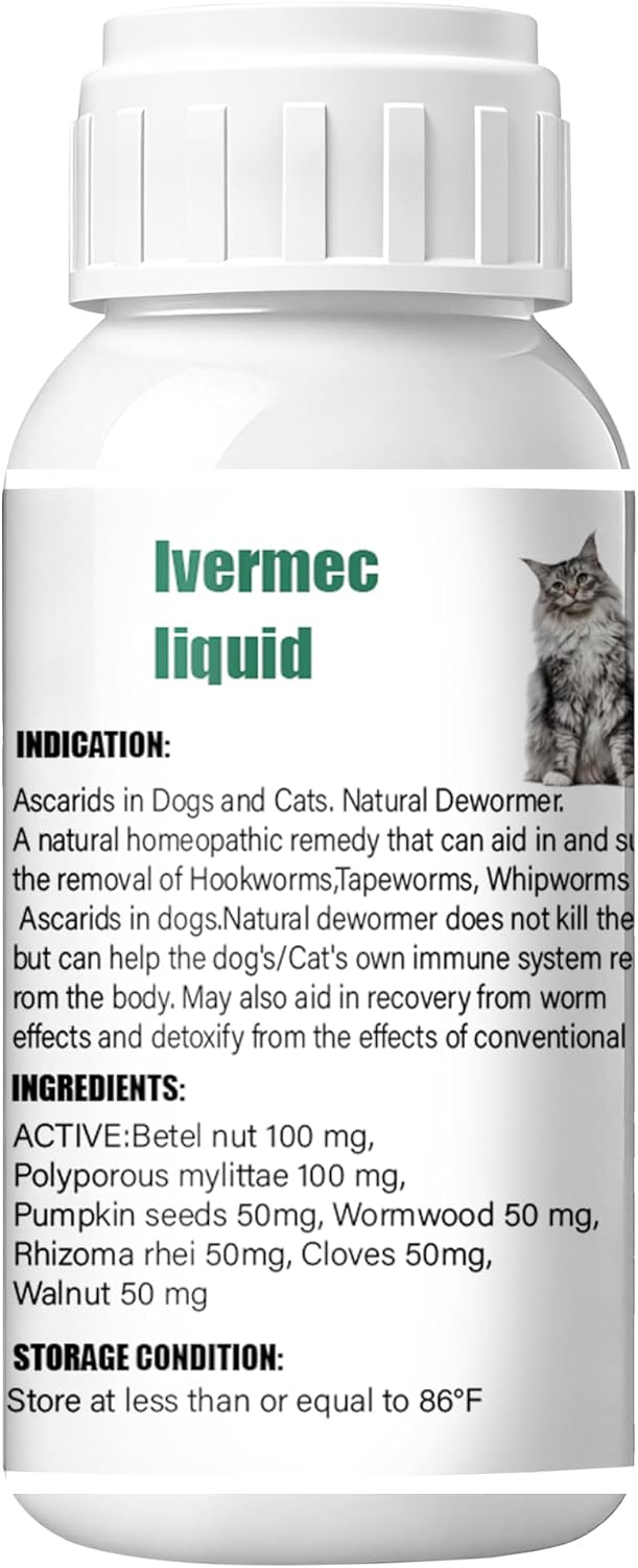 Broad spectrum liquid treatment for adult cats and kittens suffering from internal parasites.