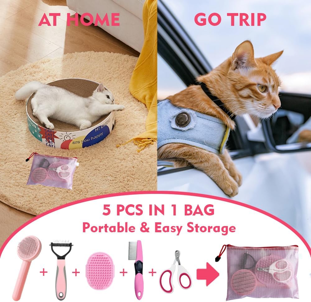 KittuPet long hair cat deshedding kit packaged contents close up
