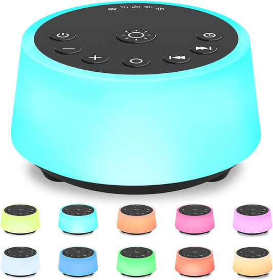 Color Noise Sound Machine front view showing compact design and speaker grille for authentic sleep therapy.