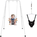 Ragozonery 2 in 1 baby jumper and toddler swing front view with white frame