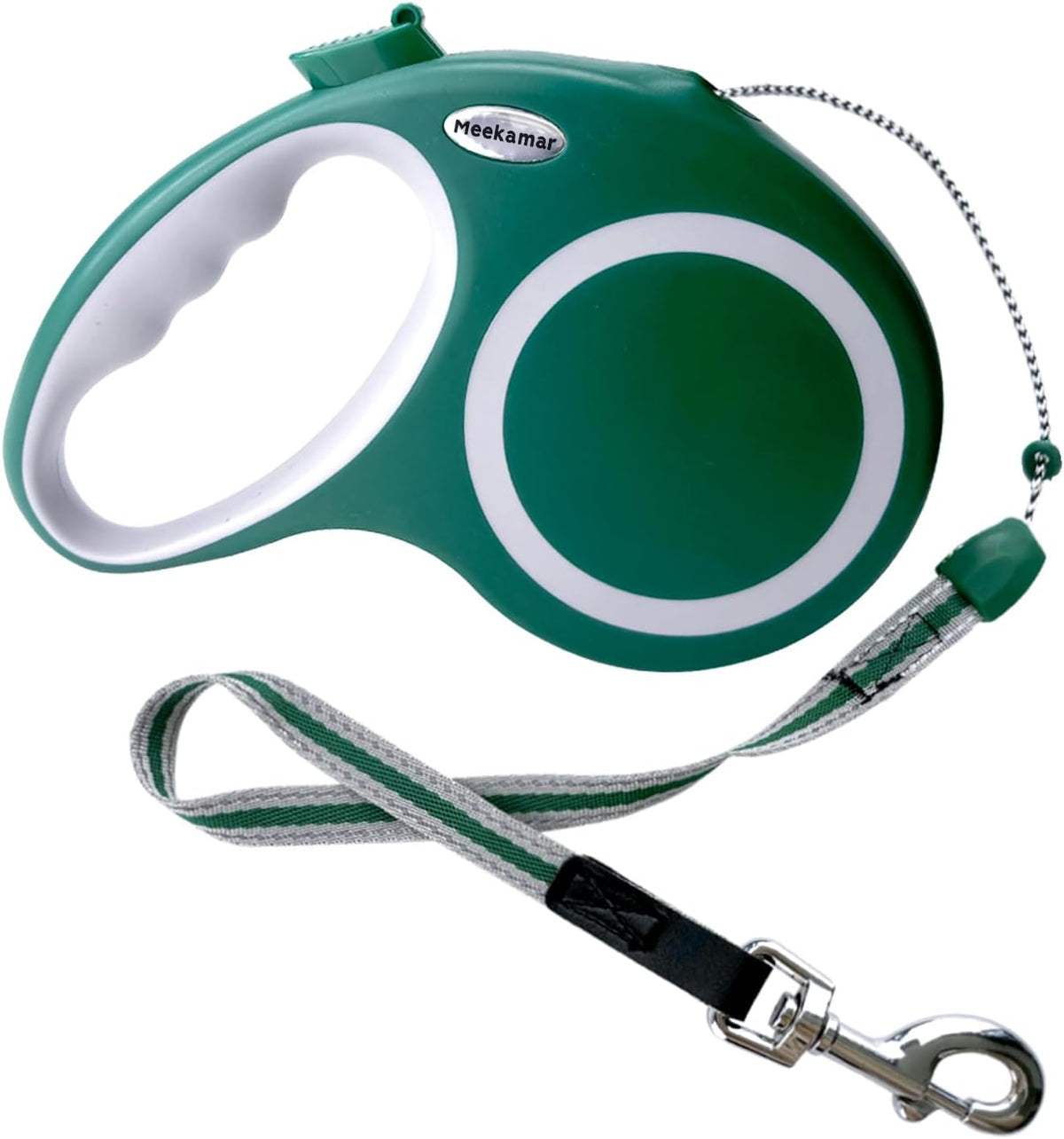 Meekamar 30 foot retractable dog leash green color front view