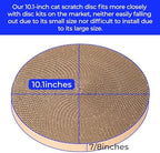 Close up view of the reversible double sided design on the ten inch cat scratcher mat.