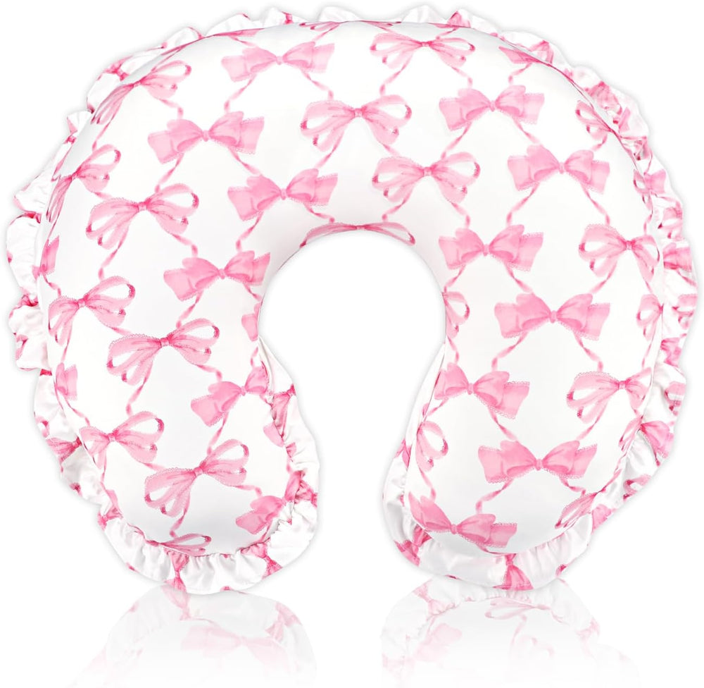 HNHUAMING Pink Bow nursing pillow cover front view