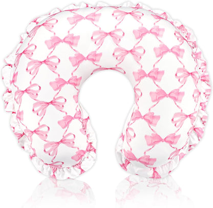 HNHUAMING Pink Bow nursing pillow cover front view