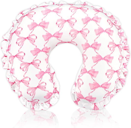 HNHUAMING Pink Bow nursing pillow cover front view