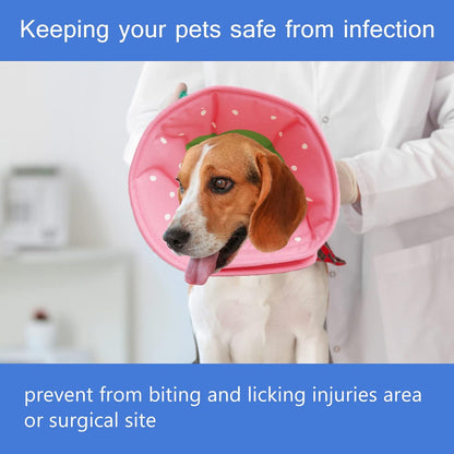 Leeper lightweight anti lick dog cone side view showing adjustable velcro closure