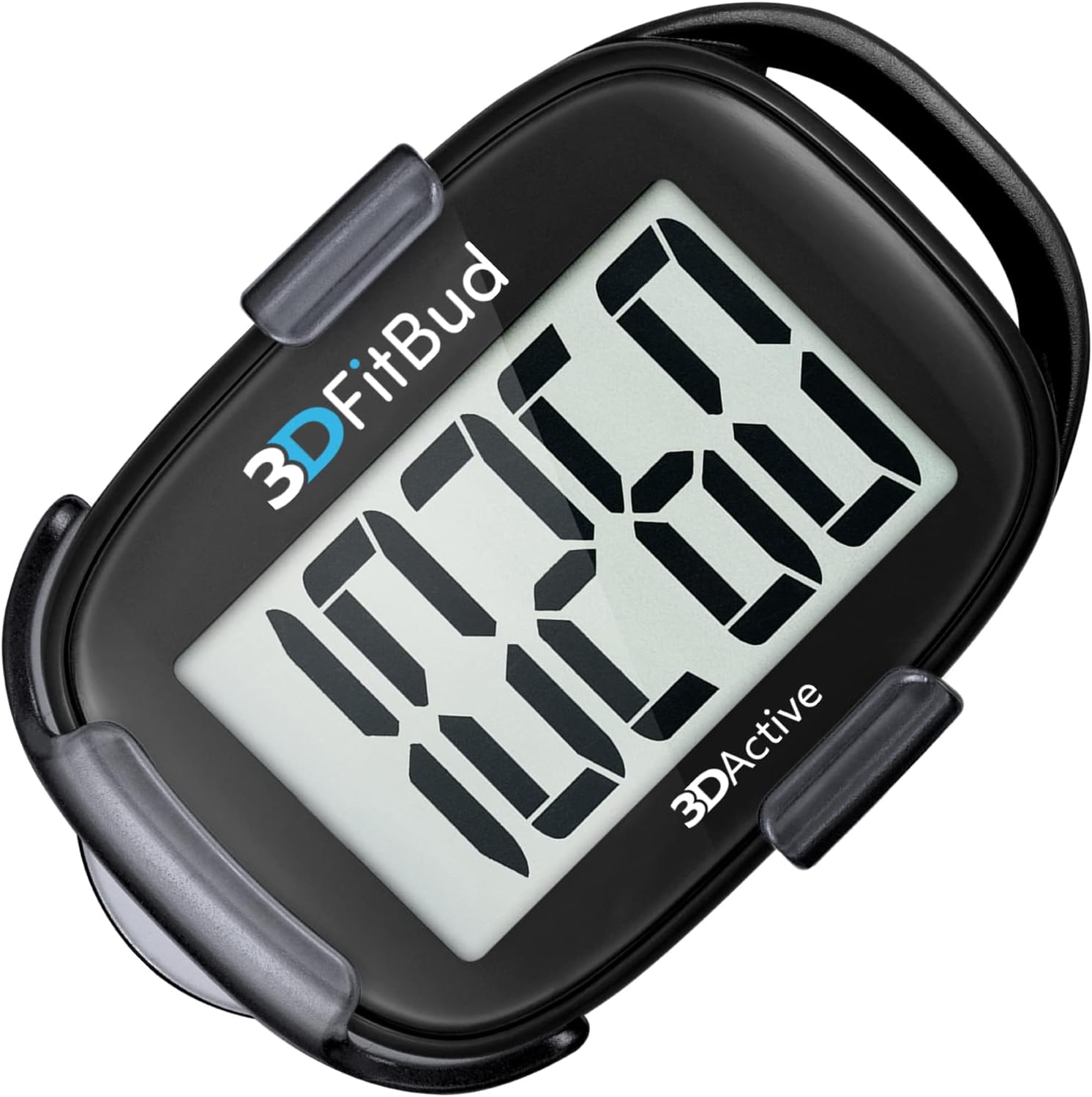 3DActive 3DFitBud simple step counter walking 3D pedometer front view showing large LCD screen display.