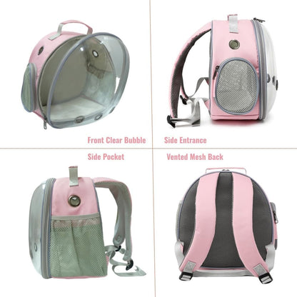 Small Animal Carrier Guinea Pig Backpack,Transparent, Breathable Backpack Carrier for Hedgehogs, Rabbits, Birds, Squirrels, Hamsters, Lizards Comfortable, Portable Travel Bag for Small Pets (Pink) - Image 3