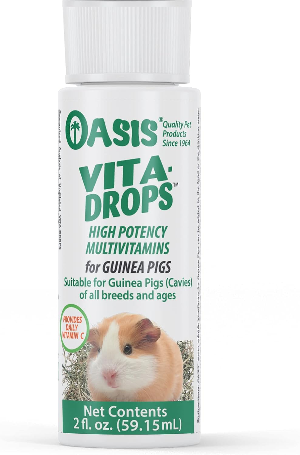 Kordon Oasis Guinea Pig Vita Drop 2 Ounce front packaging bottle for small pet nutrition