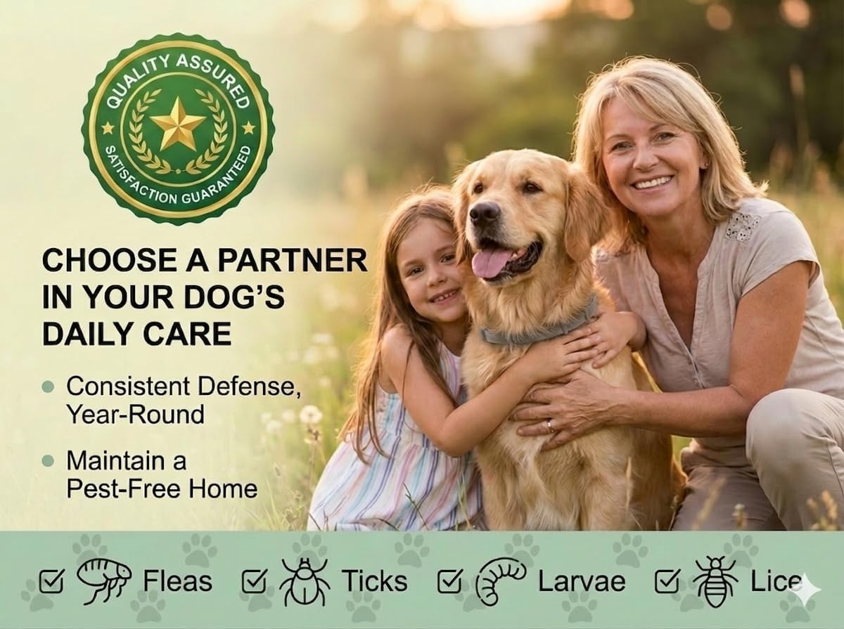Pet wearing Cabins flea and tick prevention collar